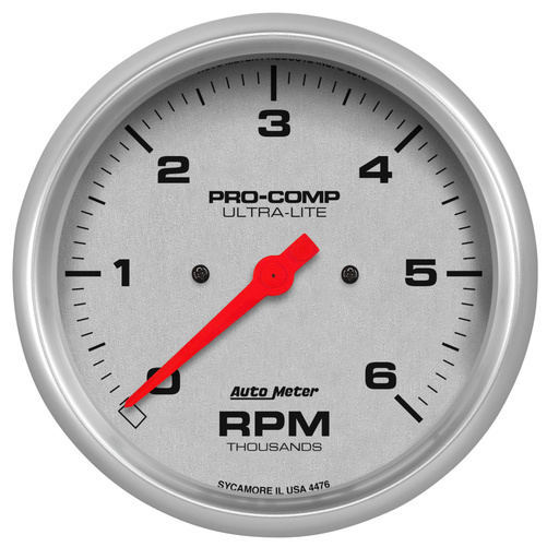 5" In-Dash Tachometer, 0-6,000 Rpm, Ultra-Lite