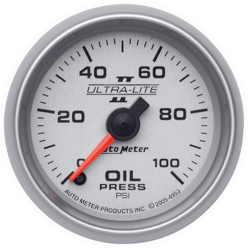 2-1/16" Oil Pressure, 0-100 Psi, Ultra-Lite Ii