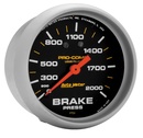 2-5/8" Brake Pressure, 0-2000 Psi, Liquid Filled, Pro-Comp
