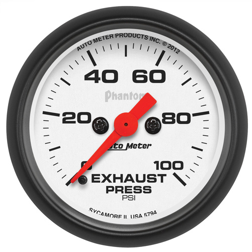 2-1/16" Exhaust Pressure, 0-100 Psi, Phantom