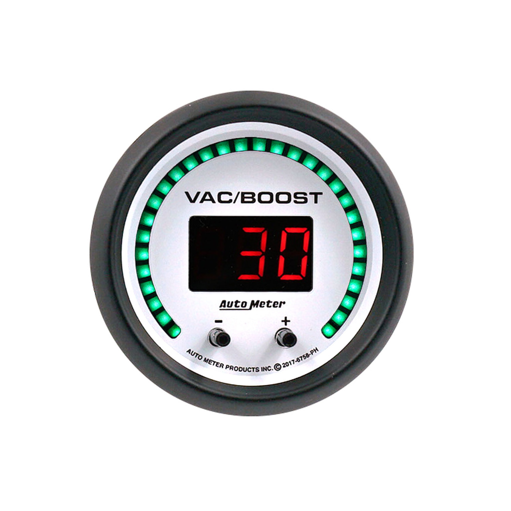 2-1/16" Two Channel Vac/Boost / Fluid Pressure, Selectable Scale Psi / Bar, Phantom Elite Digital