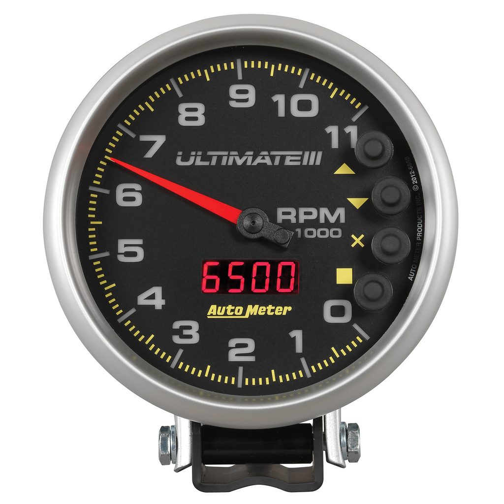 5" Tachometer, 0-11,000 Rpm, Pedestal, Ultimate Iii Playback, Black