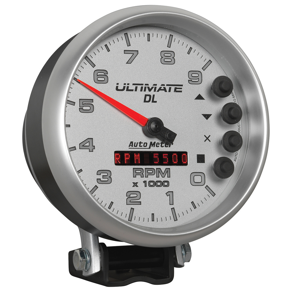 5" Tachometer, 0-9000 Rpm, Pedestal, Ultimate Dl Playback, Silver