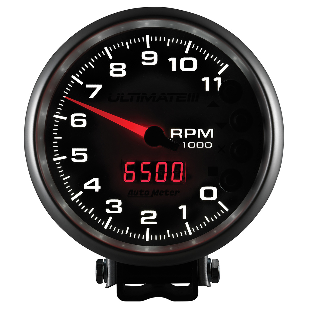 5" Tachometer, 0-11,000 Rpm, Pedestal, Ultimate Iii Playback, Silver