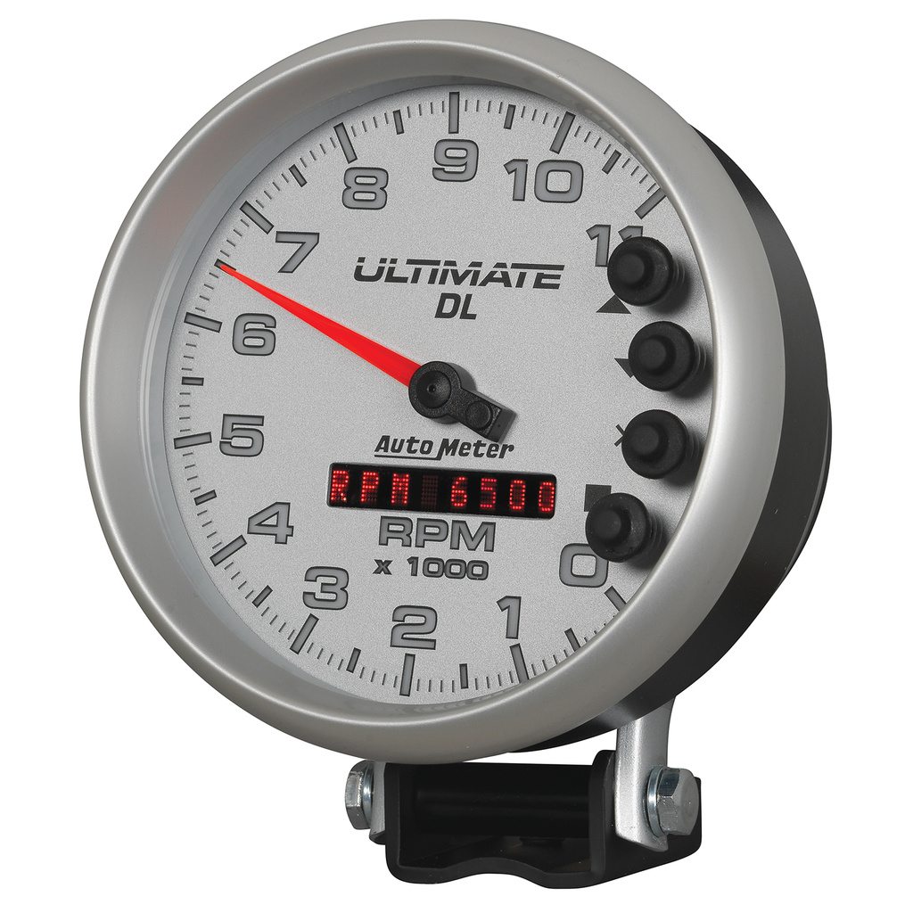 5" Tachometer, 0-11,000 Rpm, Pedestal, Ultimate Dl Playback, Silver