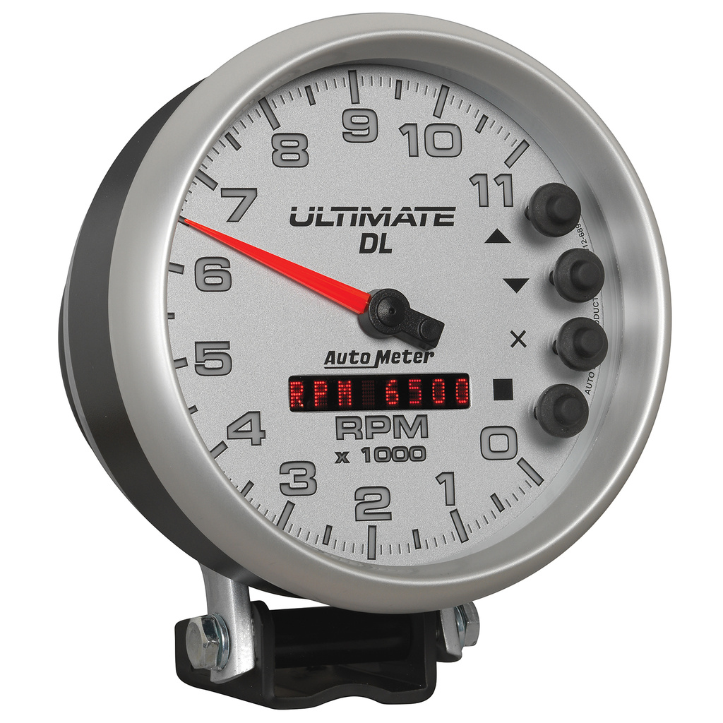5" Tachometer, 0-11,000 Rpm, Pedestal, Ultimate Dl Playback, Silver