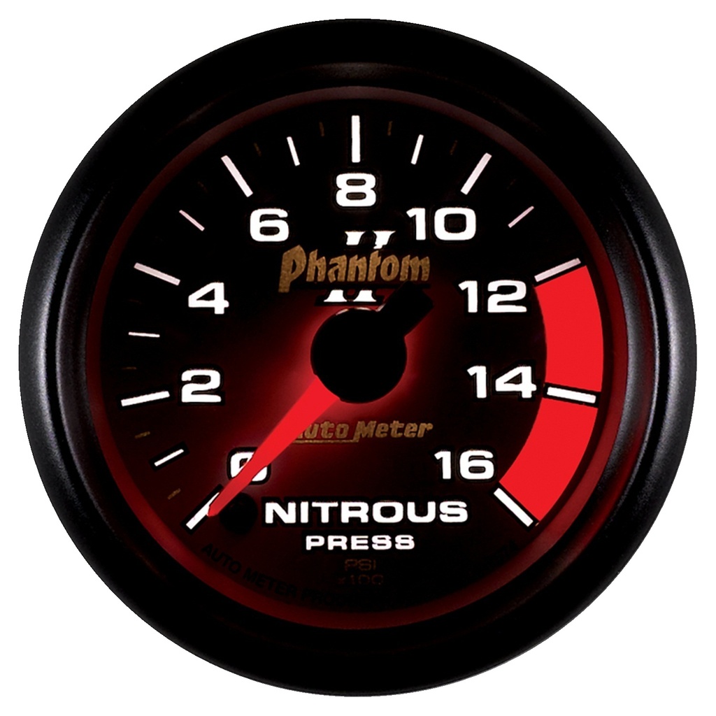2-1/16" Nitrous Pressure, 0-1600 Psi, Phantom Ii