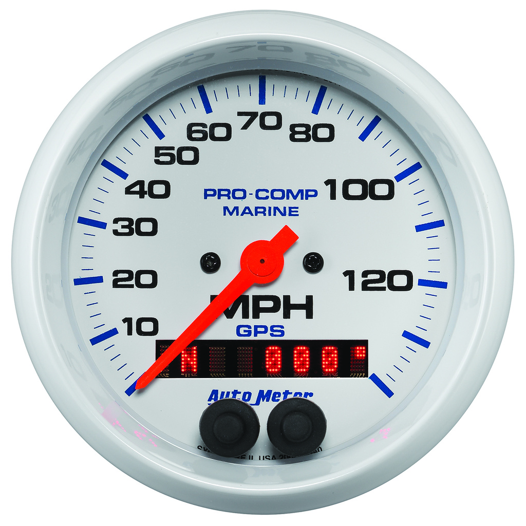 3-3/8" Gps Speedometer, 0-140 Mph, Marine White