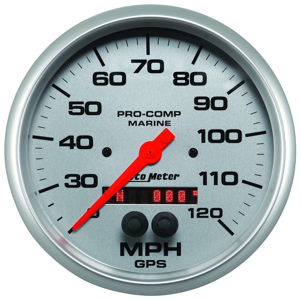 5" Gps Speedometer, 0-120 Mph, Marine Silver Ultra-Lite