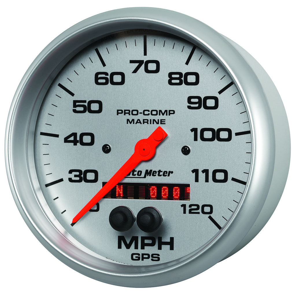 5" Gps Speedometer, 0-120 Mph, Marine Silver Ultra-Lite