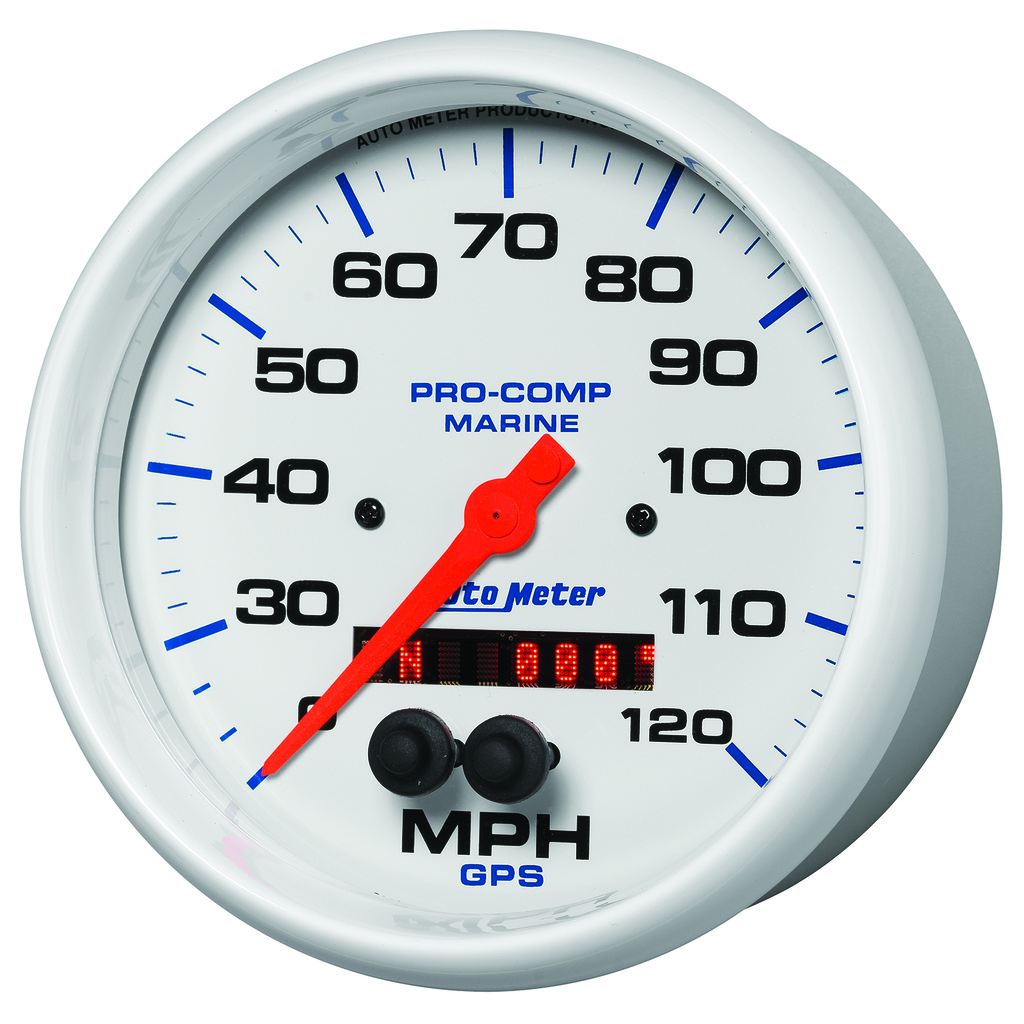 5" Gps Speedometer, 0-120 Mph, Marine White