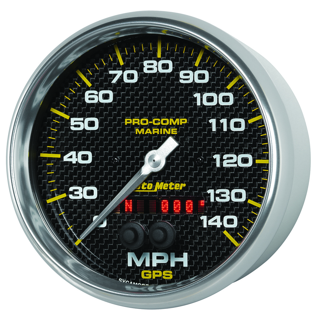 5" Gps Speedometer, 0-140 Mph, Marine Carbon Fiber