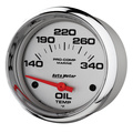 2-5/8" Oil Temperature, 140-340 °F, Marine Chrome Ultra-Lite
