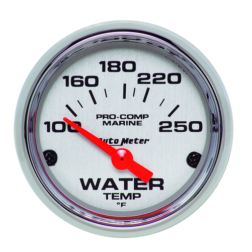 2-1/16" Water Temperature, 100-250 °F, Marine Chrome Ultra-Lite