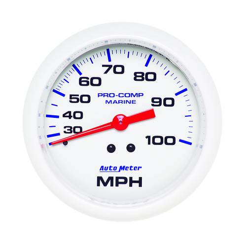 3-3/8" Mechanical Speedometer, 0-100 Mph, Marine White