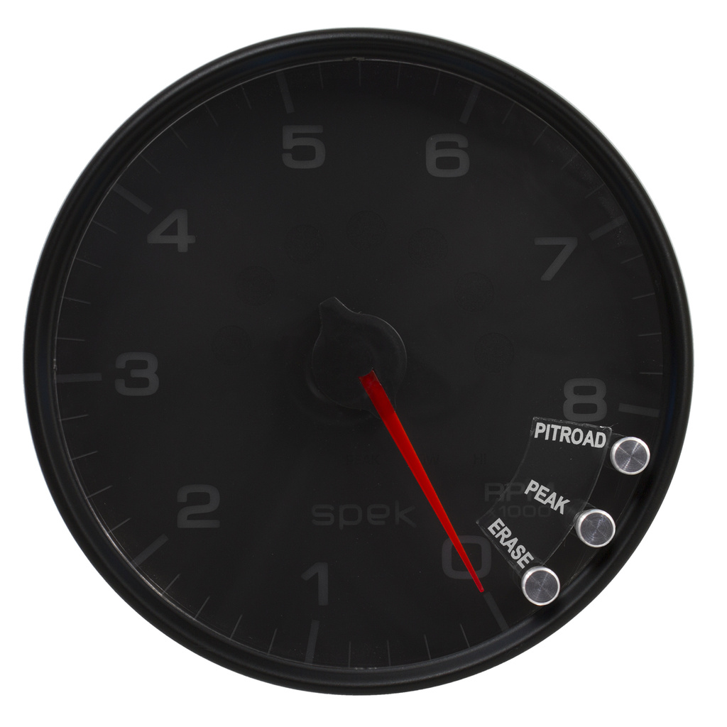 5" In-Dash Tachometer, 0-8,000 Rpm, Spek-Pro, Black/Black