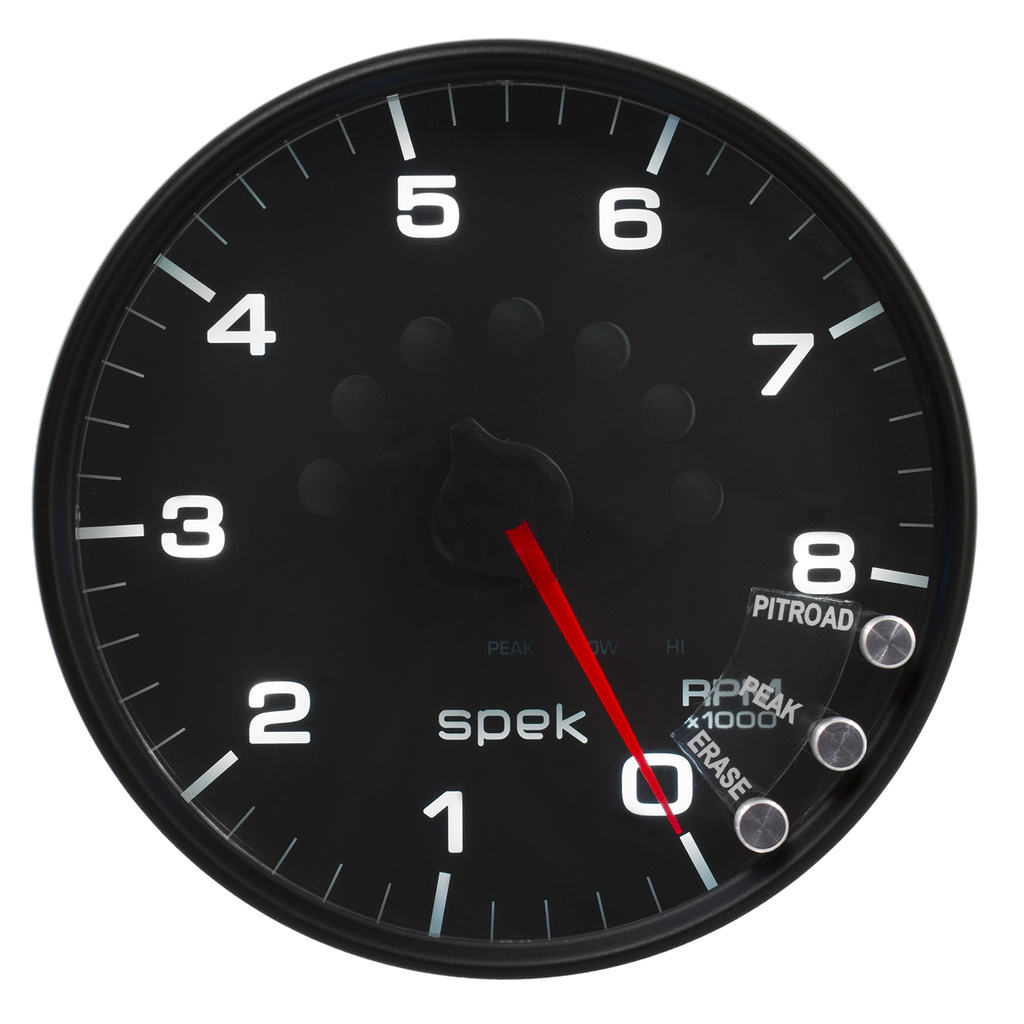 5" In-Dash Tachometer, 0-8,000 Rpm, Spek-Pro, Black/Black