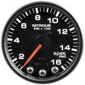 2-1/16" Nitrous Pressure, 0-1600 Psi, Spek-Pro, Black/Black