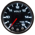 2-1/16" Voltmeter, 0-16v, Spek-Pro, Black/Black