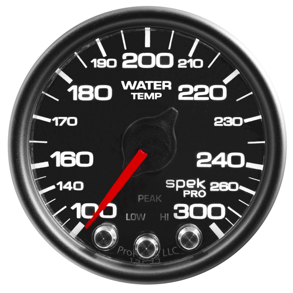 2-1/16" Water Temperature, 100-300 °F, Spek-Pro, Black/Black