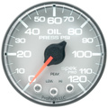 2-1/16" Oil Pressure, 0-120 Psi, Spek-Pro, Silver/Black