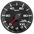 2-1/16" Fuel Pressure, 0-100 Psi, Spek-Pro, Black/Black, Ecu