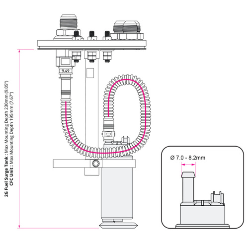 In-tank fuel pump mounting kit, quick connect and E85 proof