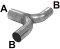 T-pipe 63,5x50,8 Stainless