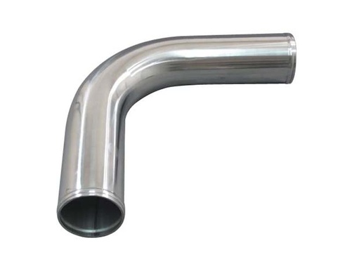 90° aluminum tube 3,5" Polished