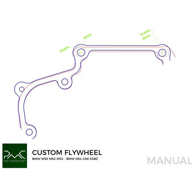 PMC Flywheel BMW M50 S50 M52 S52 M54 S54 - BMW N54 GS6-53BZ - 240mm 7150g / 15.76lb