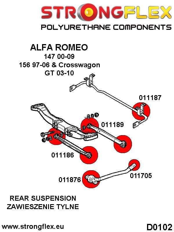 Rear suspension front arm bush